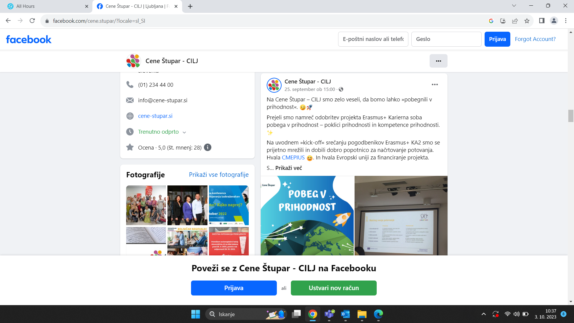 Facebook Cene Štupar 25. 9. 2023