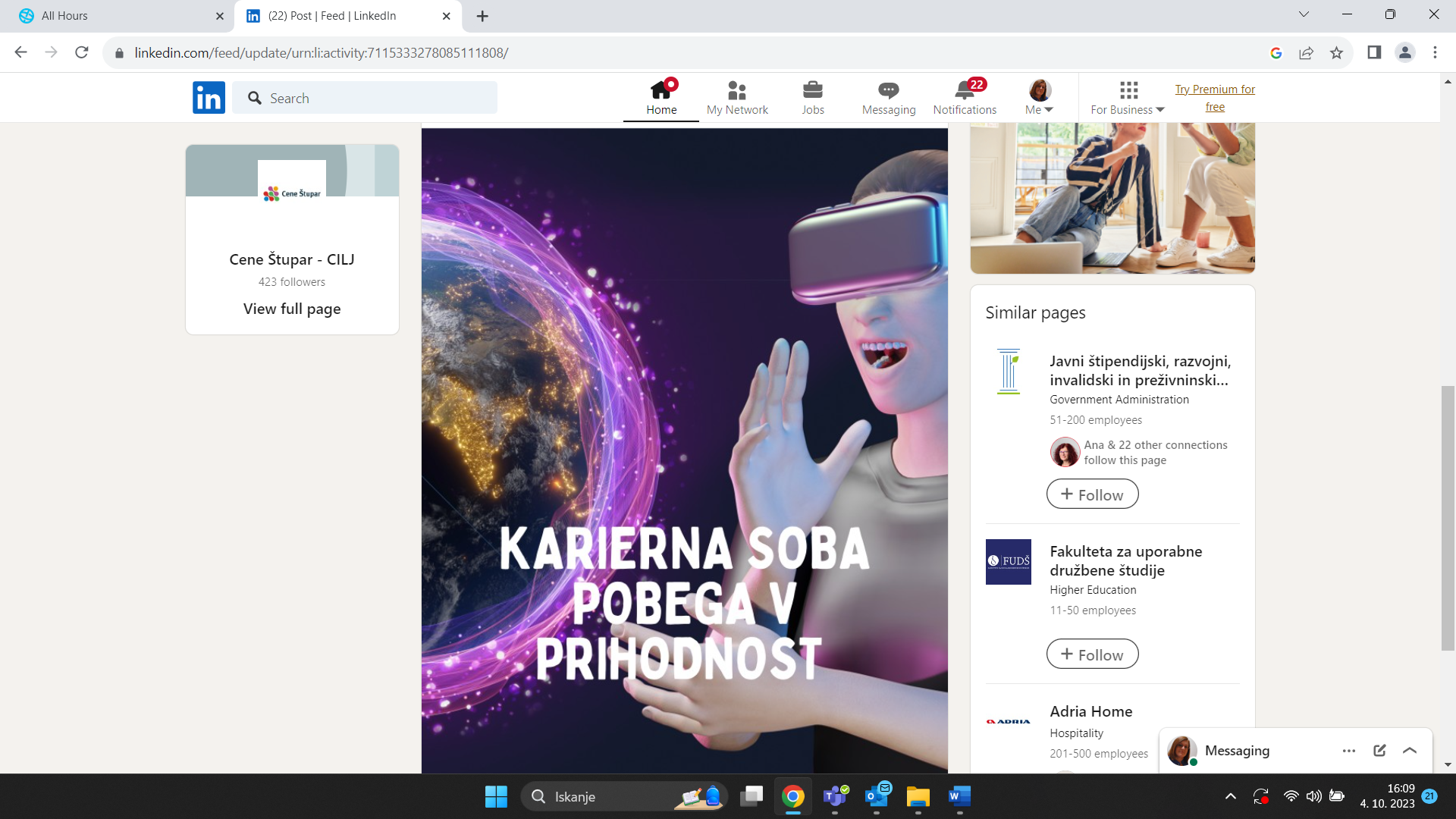 LinkedIn Cene Štupar 4. 10. 2023 3